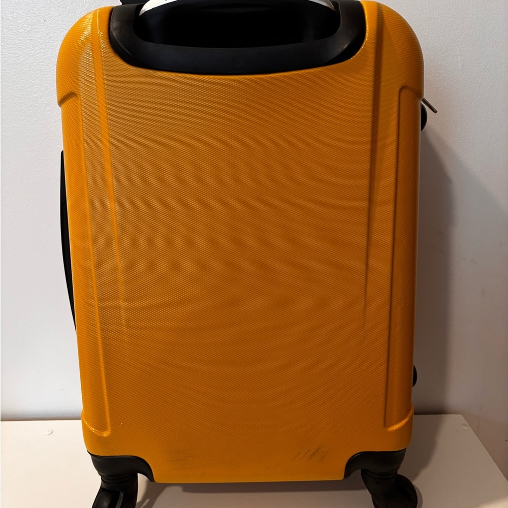 Yellow Hard-Shell Rolling Suitcase